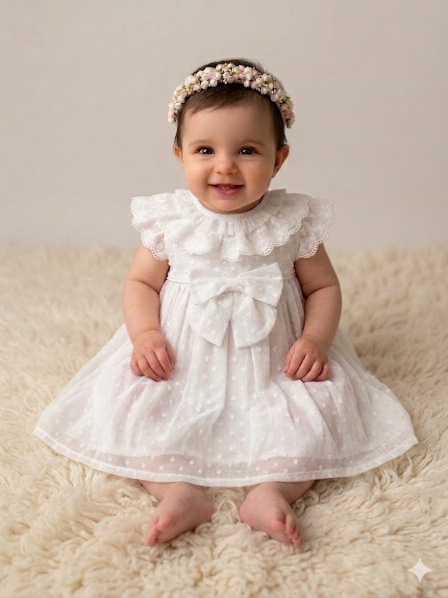 Vestido Lunita 3M — Modelo 1 — Lunita Blanca