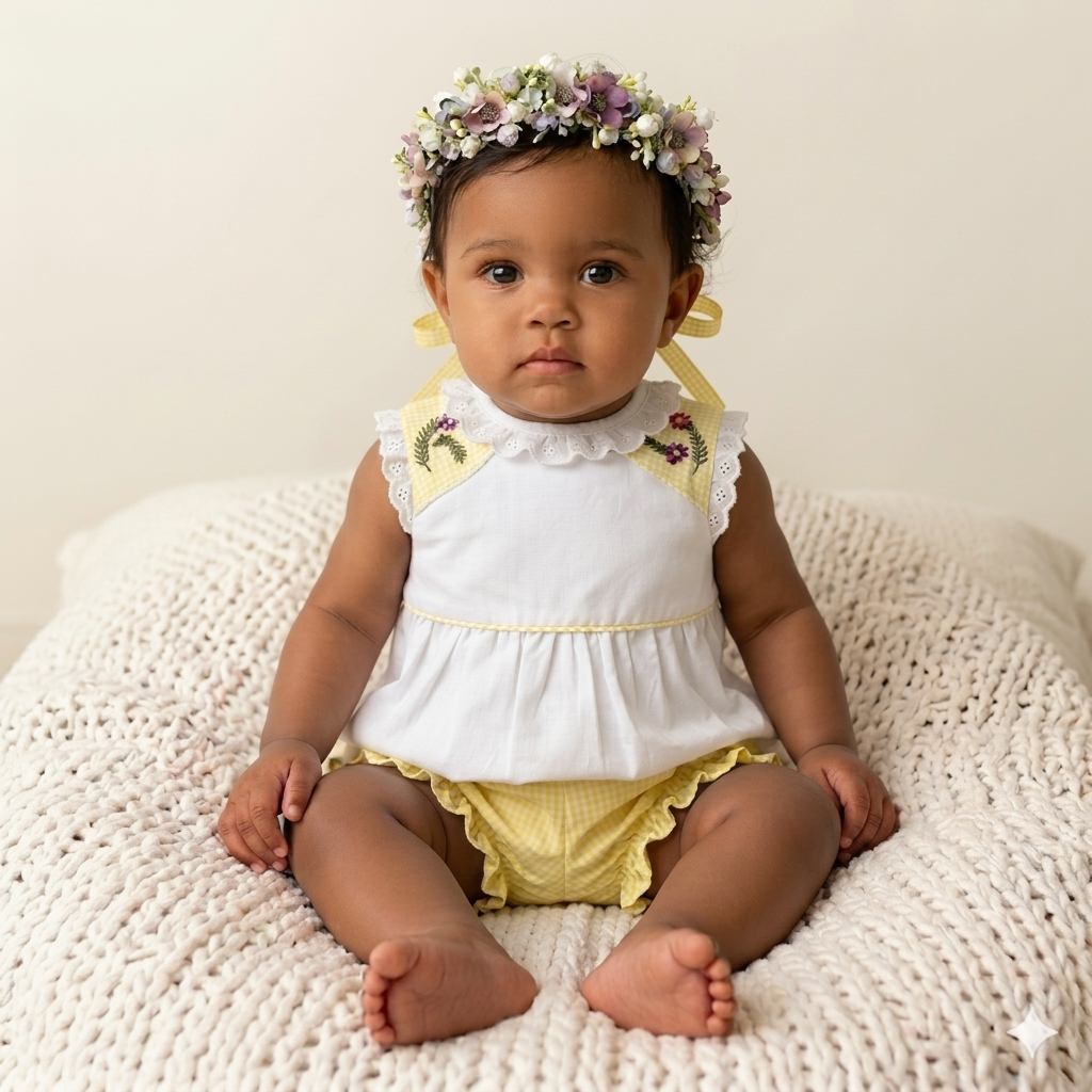 Vestido Lunita 9M — Modelo 1 — Lunita Blanca