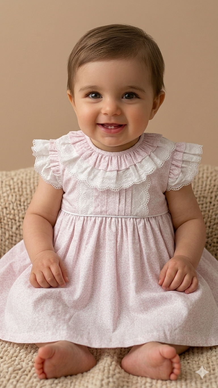 Vestido Lunita 9M — Modelo 2 — Lunita Blanca