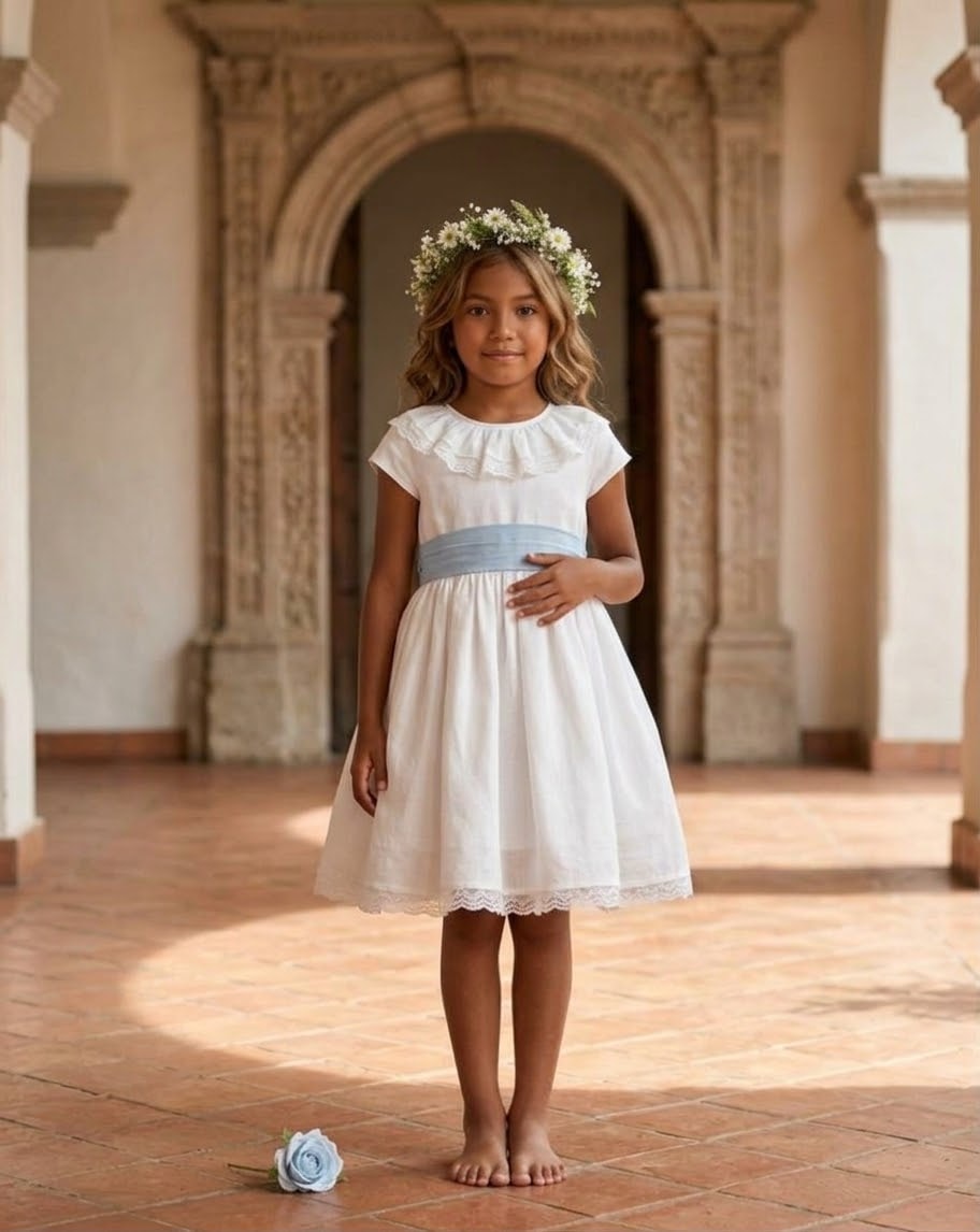 Vestido Cortejo Lino CC001 — Lunita Blanca