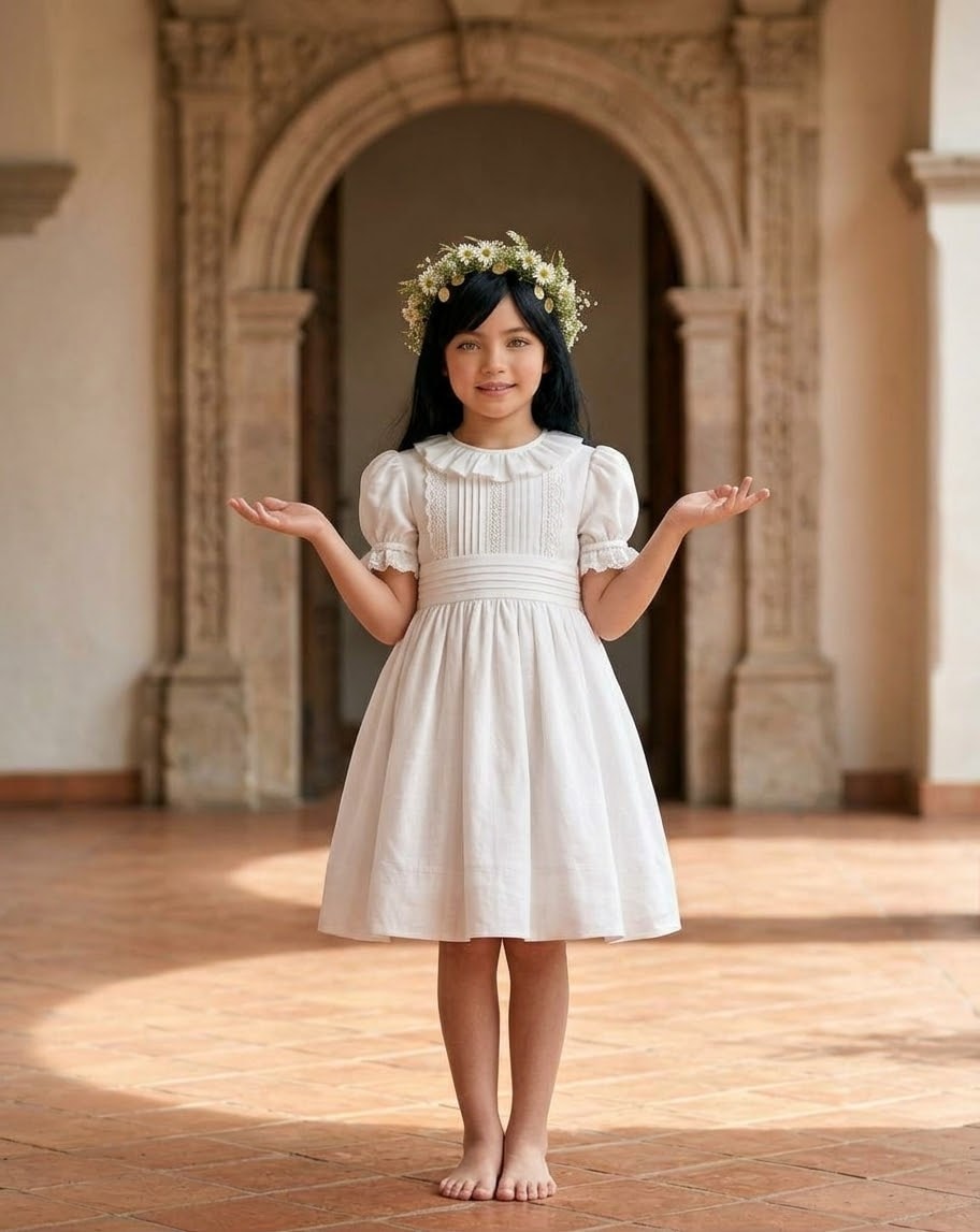 Vestido Cortejo Lino CC002 — Lunita Blanca