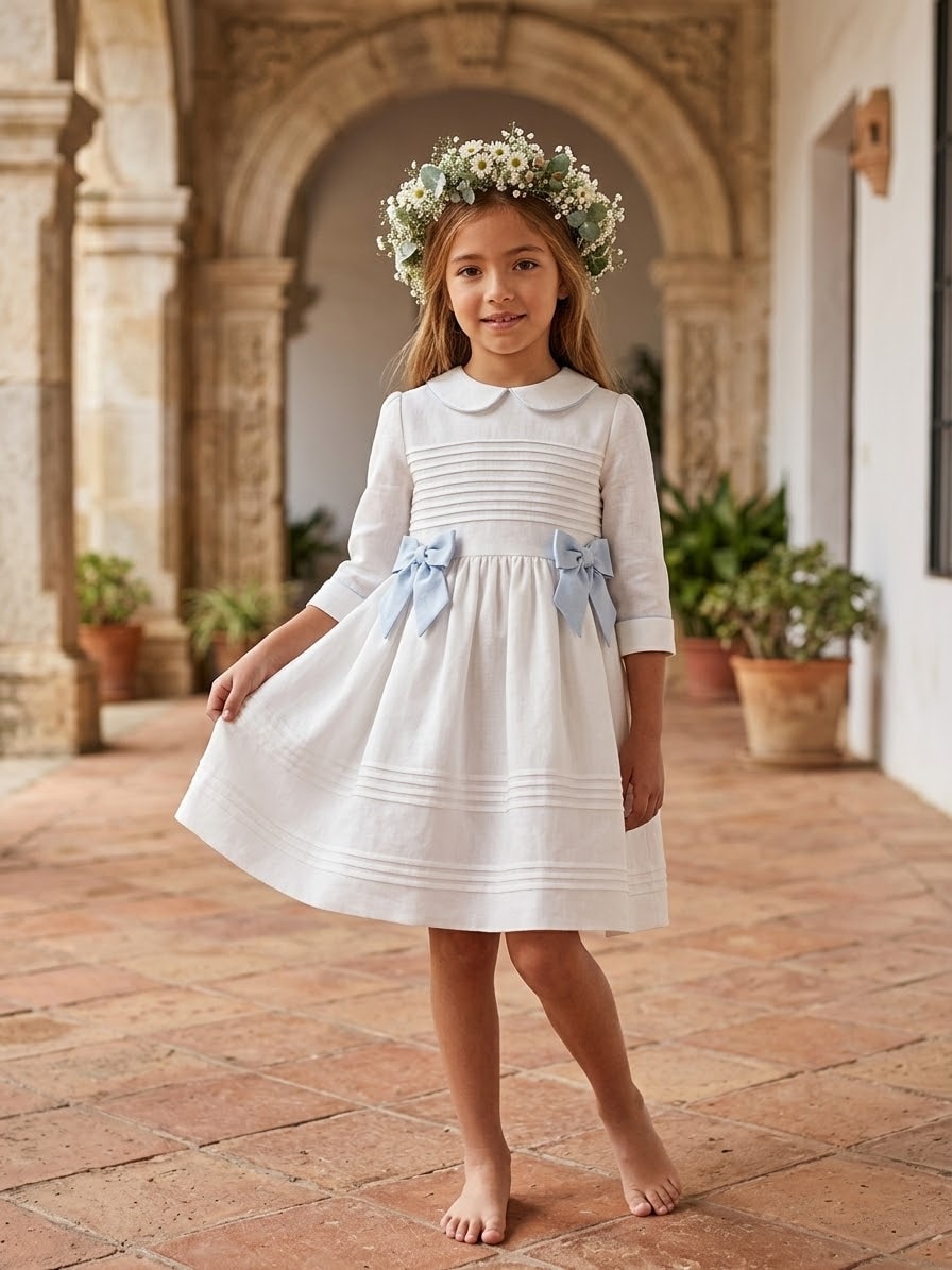 Vestido Cortejo Lino CC003 — Lunita Blanca